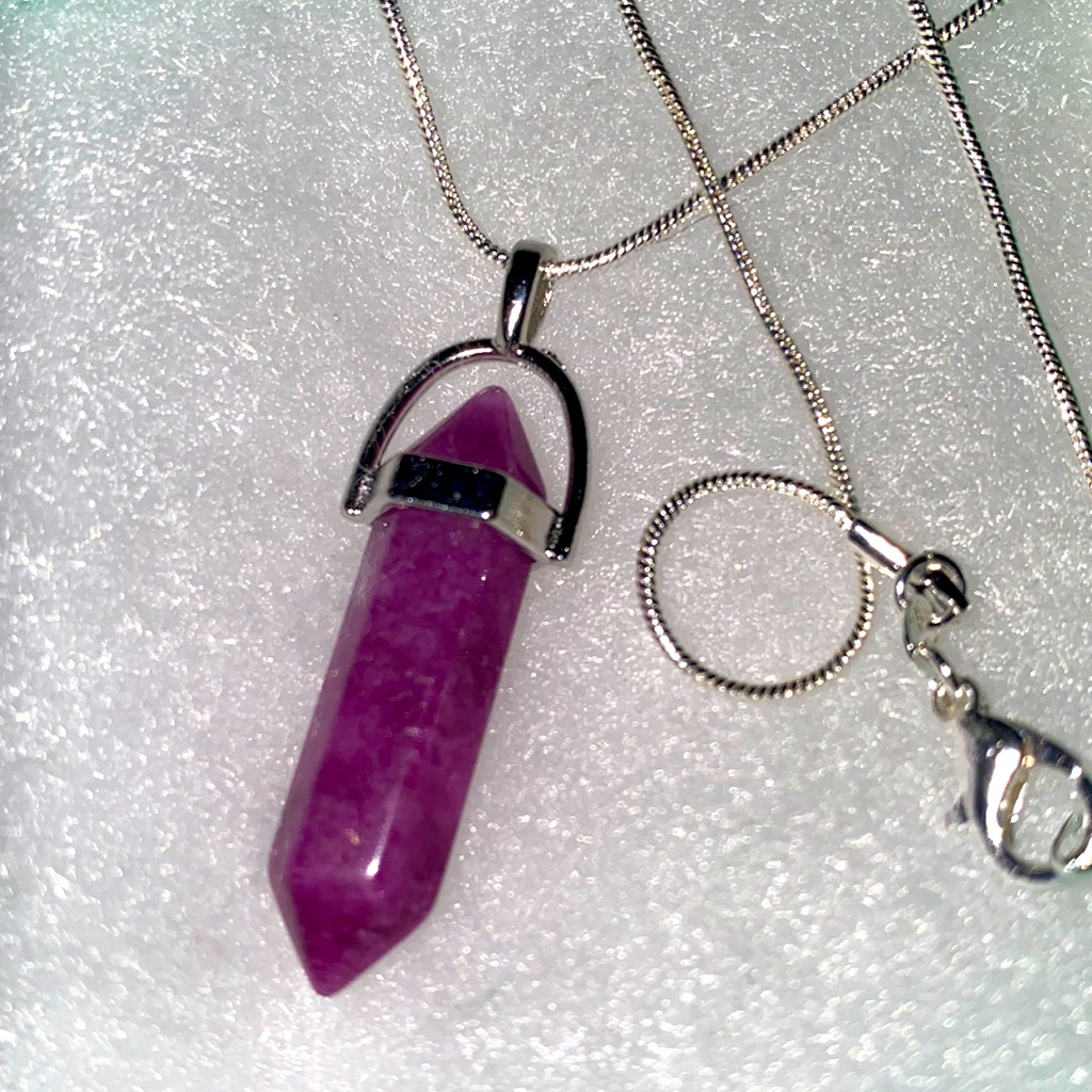 Watermelon Tourmaline Sterling Silver 24” Necklace